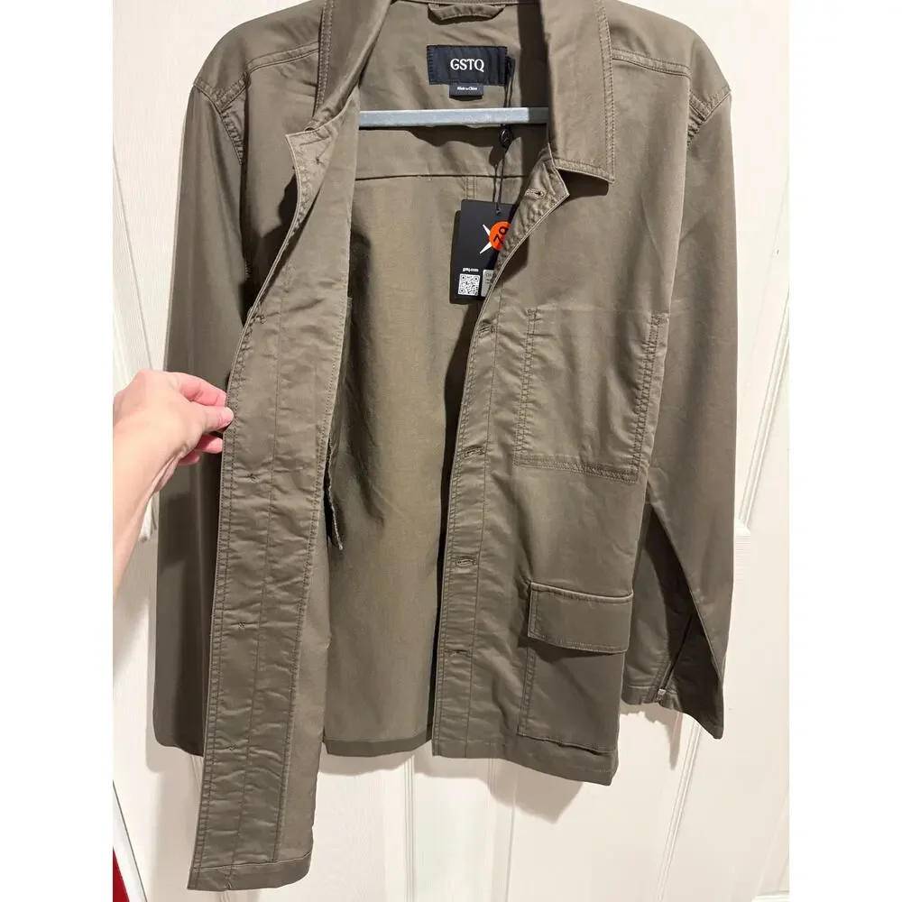GSTQ Taupe Canteen Utility Jacket NWT Size Large Minimalist Military Chore Coat - Picture 5 of 12